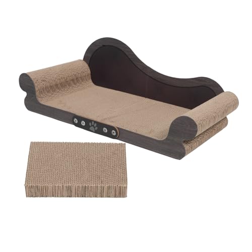 PENIKOKO Sofa-förmiges Katzen-kratzbrett aus Robustem Wellpappe Kratzfest als Indoor-katzenlounge und Kratzmöbel zum Schutz Ihrer Einrichtung Pflegt Katzenkrallen Gesund von PENIKOKO