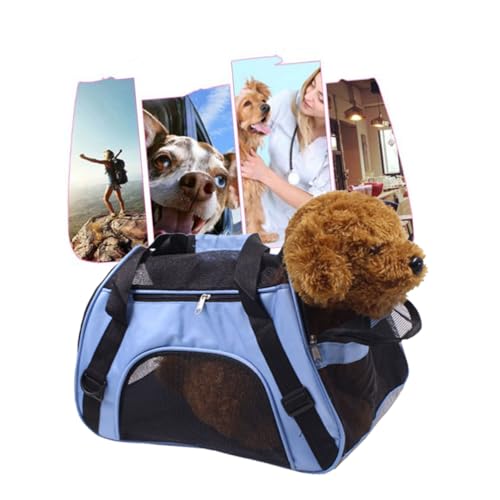 PENIKOKO Tragbarer Haustier Rucksack aus Robustem Mesh mit Sicherheitsreißverschlüssen Verstellbaren Gurten Faltbar S für Kleine Hunde und Katzen Outdoor Reisetasche in Blau PENIKOKO Tragbarer Haustier Rucksack aus Robustem Mesh mit Sicherheitsreißverschlüssen Verstellbaren Gurten Faltbar S für Kleine Hunde und Katzen Outdoor Reisetasche in Blau von PENIKOKO