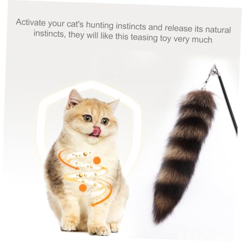 PENIKOKO Ultralange Teleskopische Katzenangel mit Katzenform Interaktives Katzenspielzeug zur Aktivierung des Jagdinstinkts für Indoor Katzen Fördert Bewegung und Gesundheit von PENIKOKO