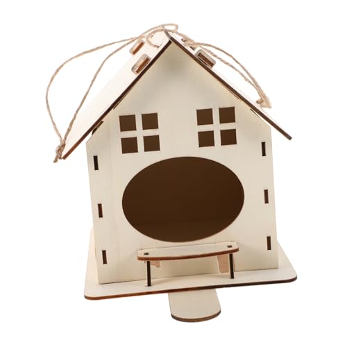 PENIKOKO Unfertiges Holz Vogelhaus Bemalen Hängender Nistkasten aus Natürlichem Holz DIY Miniatur Vogelkäfig für Kleine Vögel Dekorativ und Funktional für Garten und Innenräume PENIKOKO Unfertiges Holz Vogelhaus Bemalen Hängender Nistkasten aus Natürlichem Holz DIY Miniatur Vogelkäfig für Kleine Vögel Dekorativ und Funktional für Garten und Innenräume von PENIKOKO