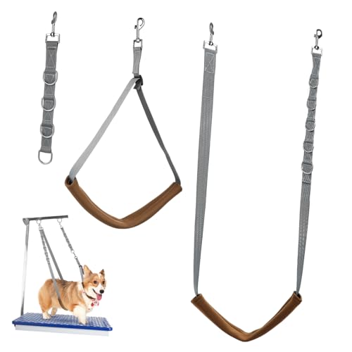 PENIKOKO Verstellbares Hundepflege mit Robusten Nylon Bauchgurten und Drehbarem Clip Sichere Fellpflegehilfe für Kleine bis Große Hunde rutschfest und Langlebig von PENIKOKO