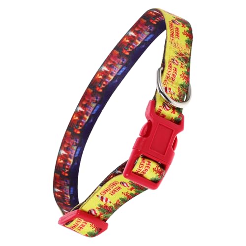 PENIKOKO Verstellbares Kleines Hundehalsband Weihnachten Leichtes Welpenhalsband mit Schnellverschluss Festliches Xmas Design für Kleine Hunde und Haustierfeiern von PENIKOKO