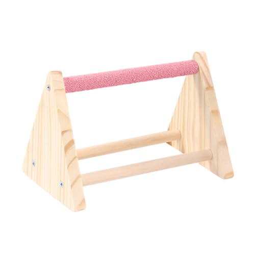 PENIKOKO Vogel Sitzstange aus Verschleißfestem Holz Multifunktionaler Kauspielzeug Barsch für Papageien und Wellensittiche Natürliche Krallenpflege Stabiler Dreibein Stand Zufällige Farbe von PENIKOKO