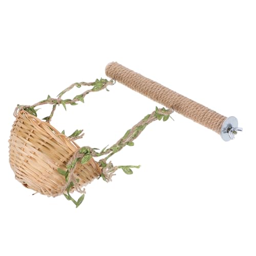 PENIKOKO Vogelnestspielzeug aus Stroh Vogel Stehen Vogelspiel -Fitnessstudio Vogelplattform aus Seegrasgeflecht Papageienbarsch Holz Barch Vogelspielzeug Vogelschaukel hölzern PENIKOKO Vogelnestspielzeug aus Stroh Vogel Stehen Vogelspiel -Fitnessstudio Vogelplattform aus Seegrasgeflecht Papageienbarsch Holz Barch Vogelspielzeug Vogelschaukel hölzern von PENIKOKO
