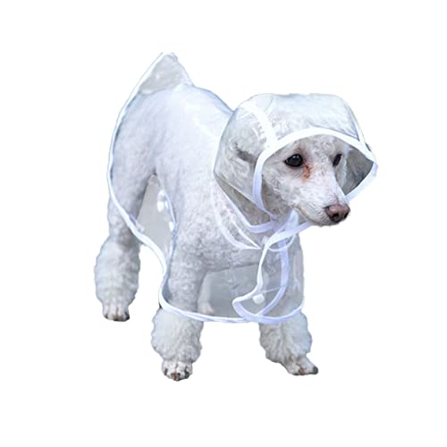 PENIKOKO Wasserdichter Regenmantel für Kleine Hunde Transparentes Eva Poncho für Haustiere Weiß Schützt vor Nässe und Hält Ihren Hund Trocken bei Jedem von PENIKOKO