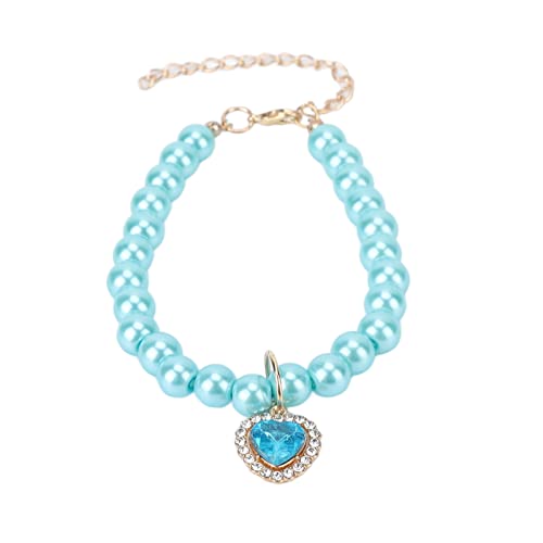 Halskette mit Hundeanhänger, Elegantes Haustierhalsband, Harzmaterial, geeignet für Katzen für tägliche Partys (Blauer See) von PENO