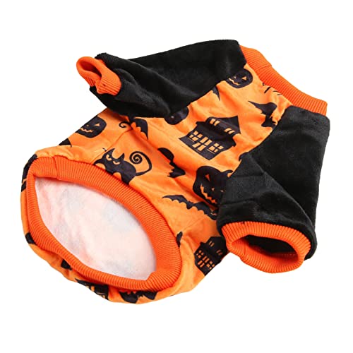 PENO Hund Kürbis Shirt, Hund Halloween Shirt Kürbis Katze Muster Weicher Katzenplüsch für einen kleinen Hund XL PENO Hund Kürbis Shirt, Hund Halloween Shirt Kürbis Katze Muster Weicher Katzenplüsch für einen kleinen Hund XL von PENO