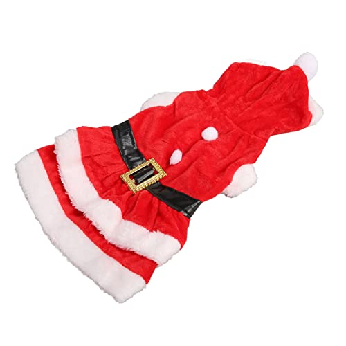 PENO Hunde-Weihnachtsmann-Cosplay-Kleid, atmungsaktiv, weich, wendbar, Korallenfleece, Haustier, Weihnachten, rotes Kleid, maschinenwaschbar, dick von PENO