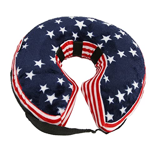 PENO Hundekegel, aufblasbares PVC-Futter, bequem, einfache Aufbewahrung, fördert die Wundheilung, Haustier-Erholungshalsband für Hunde (Blaue USA-Flagge M) von PENO