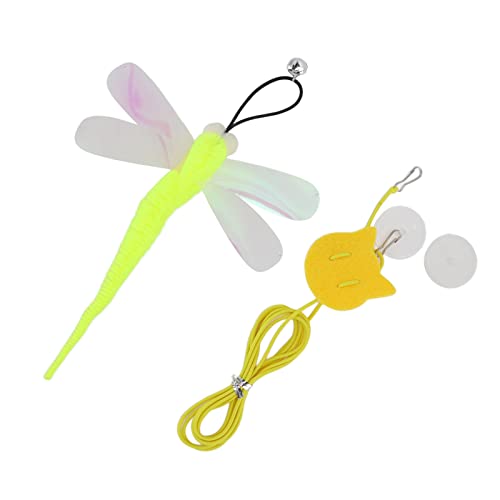 PENO Katzenspielzeug zum Aufhängen, interaktives Katzenspielzeug zum Aufhängen an der Tür mit Haustier-Plüschglocke Tease Cat Rope und gelbe Pailletten-Libelle mit PENO Katzenspielzeug zum Aufhängen, interaktives Katzenspielzeug zum Aufhängen an der Tür mit Haustier-Plüschglocke Tease Cat Rope und gelbe Pailletten-Libelle mit von PENO