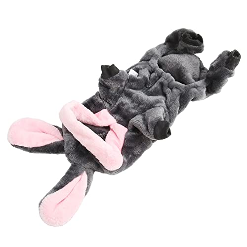 PENO Warmer Welpen-Overall, Kapuzen-Haarschild, einteiliges Hasenohr-Design, Winter-Hundekleidung, atmungsaktiv, weich, hautfreundlich, haustierfreundlich (XS) von PENO
