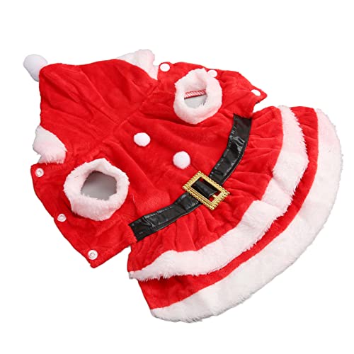 PENO Weihnachtsmann-Hunde-Cosplay-Kleid, Maschinenwaschbar, Atmungsaktiv, Roter Knopfverschluss, FrüHling, Weich, Dick, Haustier-Weihnachtskleid XS von PENO