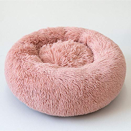 PENVEAT Hundebett Comfortable Donut Cuddler Rundes Hundebett Ultraweiches waschbares Hunde- und Katzenbett Cama para Cachorro, pink, AD 100cm von PENVEAT