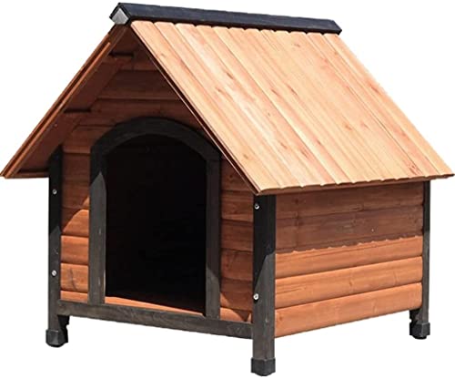 Haustierhaus for Hunde im Freien Wasserdichtes kleines Hundehaus aus massivem Holz, Zwinger aus natürlichem Kiefernholz for Rasengarten, leicht zu reinigen (Color : A, Size : 88 * 76 * 81cm) von PEPDRO