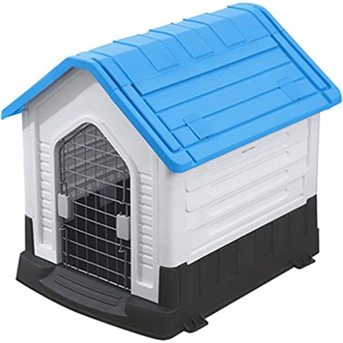 Hundehütte im Freien mit Dach wasserdichte Hundehütte for den Innenbereich mit abschließbarer Tür, abnehmbare Ganzjahreshütte (Color : Blue, Size : 73 * 58 * 66cm) von PEPDRO