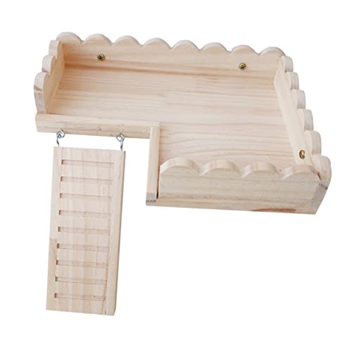 PEPLAYTAL 1 Satz Hamster Holzplattform Kleine für Hamster für Käfige Mit Rutschleiter und Spielplatz für Nager Aus Naturholz und Sicher von PEPLAYTAL