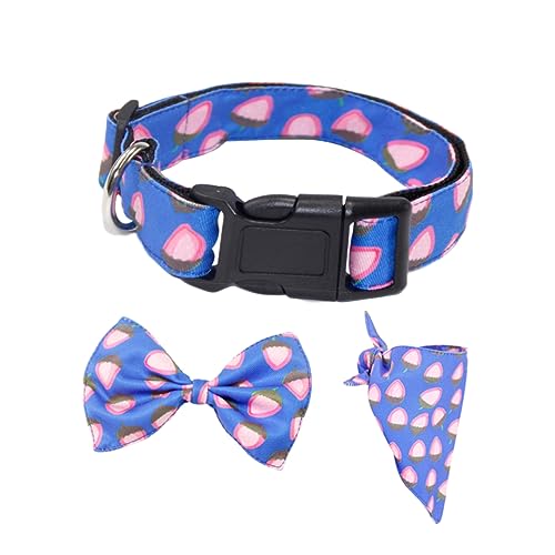 PEPLAYTAL 1 Satz Teiliges Hunde Zubehör Set Stilvolles Halsband mit Fliege Dreieckigem Tuch für Hunde Blau Verstellbar Abnehmbar für und Outdoor Aktivitäten PEPLAYTAL 1 Satz Teiliges Hunde Zubehör Set Stilvolles Halsband mit Fliege Dreieckigem Tuch für Hunde Blau Verstellbar Abnehmbar für und Outdoor Aktivitäten von PEPLAYTAL