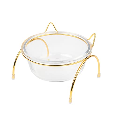 PEPLAYTAL 1 Stück Katzennapf aus Glas Essen Haustiernapf Erhöhte Katzenfutterschale erzogen Katzennäpfe hoch pet Water Bowl pet Food Container PET-Glasschale Futternapf für Haustiere Eisen von PEPLAYTAL