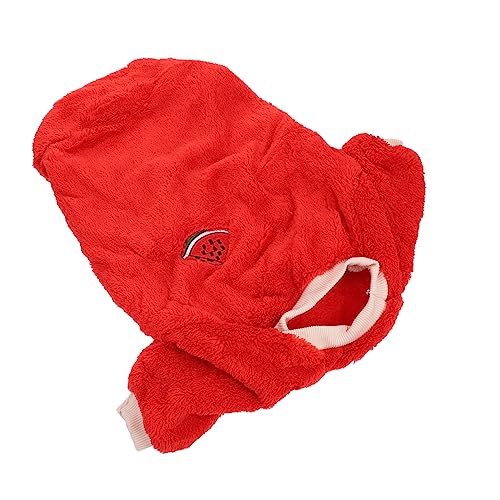 PEPLAYTAL 1 Stück Kleidung für Haustiere lustig Hundekostüme Abdeckung Winter-Haustier-Outfit Hundezubehör tierkostüme hundemantel Hunde warme Kleidung hundekleidung Winter Polyester rot von PEPLAYTAL