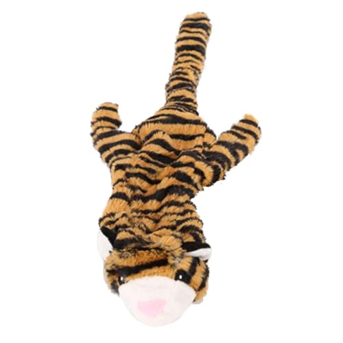 PEPLAYTAL 1 Stück Kuscheltiere für Tigerförmiges Beißfestes mit Geräuschen Lustiges Lehrreiches und Kreatives Haustierspielzeug für Kauen von PEPLAYTAL