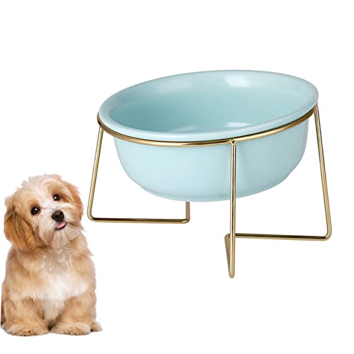 PEPLAYTAL 1 Stück Speiseteller katzenfutter pet Supplies katzennahrung Haustierzubehör Futternapf für Katzen mit Mikrochip Haustiere Katze Hund Fressbecken Haustierwerkzeug aus Keramik Blue von PEPLAYTAL