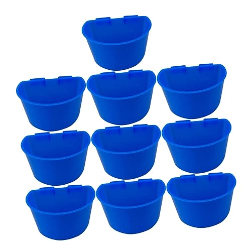 PEPLAYTAL 10 Stück Taube Sandbecher Fütterung Vogelhäuschen Wassernapf vogelfutterspender vogelfutterhäuschen Taubenfutter Taubenkäfig Taubentränke Vogel Wasserbecher Käfig -Feeder Blue von PEPLAYTAL