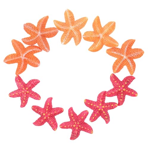 PEPLAYTAL 10 Stück Teiliges Kleine Lebendige Seesterne Resin Aquarium Deko Ornament Meerestiere Miniatur Dekoration für Fischbecken und Terrarien Wohn Bürogestaltung von PEPLAYTAL