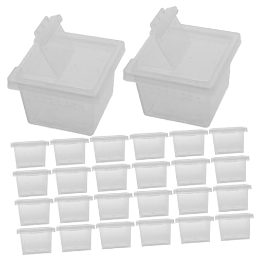 PEPLAYTAL 100 Stück Boxen Futterbox für Haustiere Reptilienzuchtbox Insektenkäfig Futterboxen transparenter Lebensraum für Reptilien schleichtiere Futterkäfig für Reptilien Zuchtbehälter pp von PEPLAYTAL