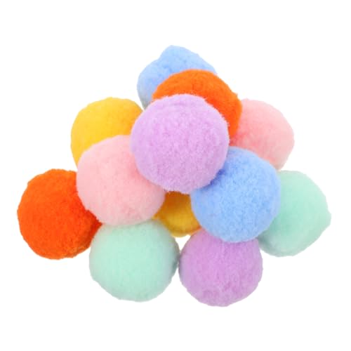 PEPLAYTAL 12 Stück Plüsch-weicher Ball, Katzen-kunstfell-Patch, Puff-pom-bälle, Hundeball, Interaktives Trainingsball-Spielzeug Für Das Training Von Katzen Und Kätzchen Im Innenbereich von PEPLAYTAL
