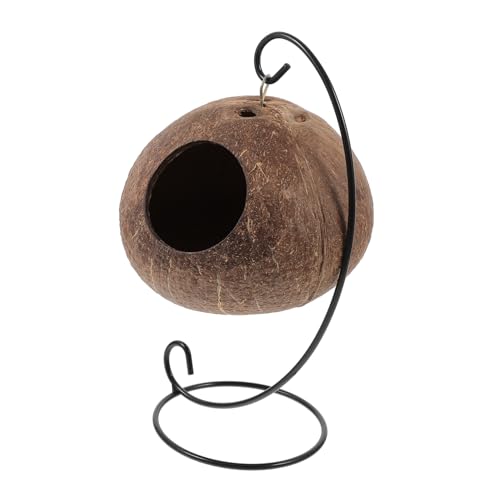 PEPLAYTAL 1Satz Hamster Kokosnuss Schalen Nest Mit Hängematte Für Hamster Und Meerschweinchen Bequemer Ruheplatz Und Schlafplatz Für Kleintiere Eisenrahmen Und Nestpolster von PEPLAYTAL