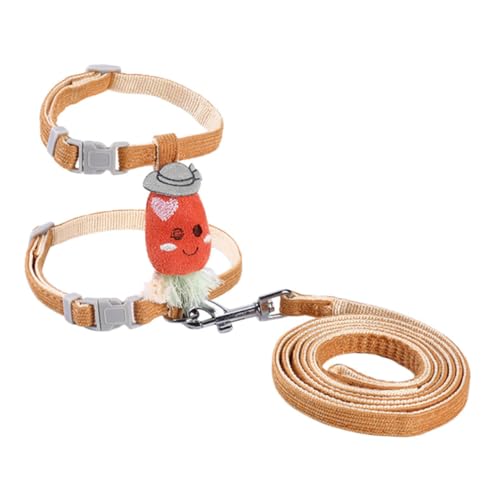 PEPLAYTAL 1Satz Katzenleine Mit Karottenmotiv Verstellbares Geschirr Für Kleine Und Mittelgroße Katzen Sicher Und Bequem Für Ausflüge Und Orangefarbenes Design von PEPLAYTAL