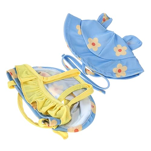 PEPLAYTAL 1satz Hundebadeanzug Für Welpen Atmungsaktive Hundekleidung Sommer Outfit Für Kleine Hunde Mit Hut Und Rock Für Strandpartys Und Schwimmbad von PEPLAYTAL