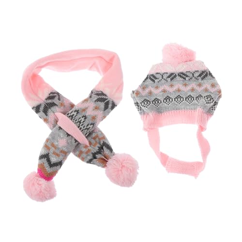 PEPLAYTAL 1Satz Niedlicher Hundehut Und Warmer Schal Gestrickt Festliche Anlässe Für Kleine Und Mittlere von PEPLAYTAL