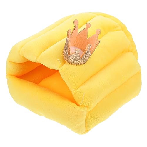 PEPLAYTAL 1Stück Hamsterbett Aus Warmem Baumwollmaterial Gemütliches Schlafnest Für Kleine Haustiere Als Hamsterhaus Und Versteck Gelber Krone PEPLAYTAL 1Stück Hamsterbett Aus Warmem Baumwollmaterial Gemütliches Schlafnest Für Kleine Haustiere Als Hamsterhaus Und Versteck Gelber Krone von PEPLAYTAL