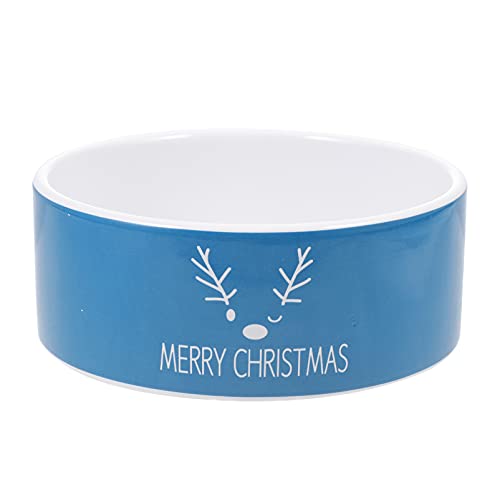PEPLAYTAL 1Stück Keramische Haustierschüssel Für Katzen Und Weihnachtsdesign Mit Niedlichem Rentier Und Schneemann Rutschfester Fütterungs Und Trinkschale von PEPLAYTAL