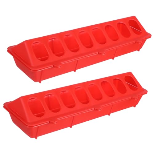 PEPLAYTAL 2 STÜCK Taubenfuttertrog für Käfig Spritzschutz Futterschale Rot Futterstation für Kleine Vögel Wie Tauben Wellensittiche und Nymphensittiche von PEPLAYTAL