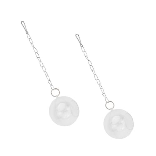PEPLAYTAL 2 Stück Fütterungsball Taube Hühner Hängematten Haustier Katzenfutter Käfige Meerschweinchen Versteck Hamsterkäfig Planet Futterautomat Für Haustiere Coop Acryl Weiß von PEPLAYTAL