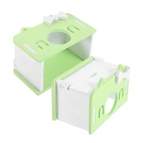 PEPLAYTAL 2 Stück Hamsterhaus Versteck aus Robustem PVC Kleines Nagerhaus für Meerschweinchen und Hamster Vielseitiges Versteck und Ruheplatz Strapazierfähig und Langlebig Dekorativ für von PEPLAYTAL