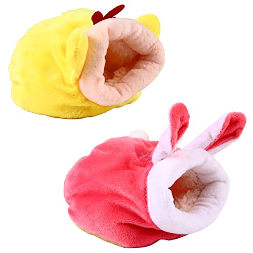 PEPLAYTAL 2 Stück Hamsternest kuschelhöhle nagerhaus Hamsterkuschelbett Kleintierhöhle petbett Bettwäsche Meerschweinchenkäfigdekorationen Vlies Igel Winternest Haustierzubehör Baumwolle von PEPLAYTAL