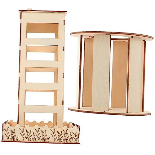 PEPLAYTAL 2 Stück Hasengrasständer Haustier Kaninchen Käfig Hasen Heuraufe Hasen Heuhalter Kleintier Heuhalter Futterautomat für Hamster Holz organisator Holzregal hölzern von PEPLAYTAL