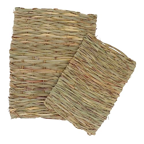 PEPLAYTAL 2 Stück Haustier Grasmatte Frettchenkäfig Meerschweinchenkäfig Nagetierbettwäsche Heimtierbedarf Kaninchen Hamsterkäfigzubehör Rattenheufutterspender Schweine von PEPLAYTAL