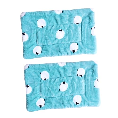 PEPLAYTAL 2 Stück Haustiermatte tierkissen haustierbett Hamster-Schlafmatte haustierfeldbett Kleintiermatte Haustier-Schlafbett Quadratische warme Matte Haustierbedarf Baumwolle Blue von PEPLAYTAL
