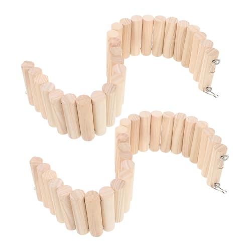 PEPLAYTAL 2 Stück Holzleiter Hamster Kletterspielzeug Arch brücke für Kleintiere Stabiles für Meerschweinchen Rennmäuse und Ratten Fördert Bewegung und Soziale Interaktion von PEPLAYTAL