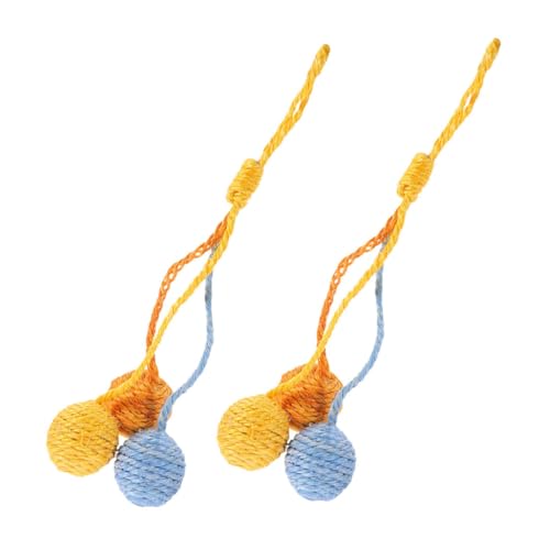 PEPLAYTAL 2 Stück Interaktive Sisal Katzenbälle für Innenräume Hängendes Katzenspielzeug für Geistige Anregung Farbenfrohes und Leichtes für Kätzchen und Haustiere PEPLAYTAL 2 Stück Interaktive Sisal Katzenbälle für Innenräume Hängendes Katzenspielzeug für Geistige Anregung Farbenfrohes und Leichtes für Kätzchen und Haustiere von PEPLAYTAL
