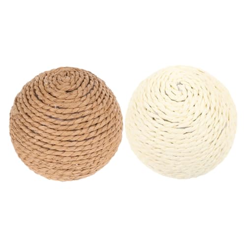 PEPLAYTAL 2 Stück Katze Sisalkugel drinnen Kratzspielzeug für Katzen Kätzchen kratzt Kratzer neckisch Übung interaktives katzenspielzeug katzenball Kratzball für Katzen Katzenbedarf Hanfseil von PEPLAYTAL