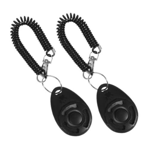 PEPLAYTAL 2 Stück Klicker für Haustiertraining Interaktive Hundespielzeug Türklicker für Hunde Clicker-Tool für Haustiere Hunde-Dinner-Clicker Clicker-Tool für das Haustiertraining Abs Black von PEPLAYTAL