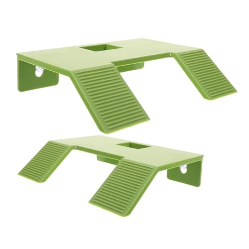 PEPLAYTAL 2 Stück Schildkröten Sonnenbadeplattform aus Kunststoff mit Saugnäpfen Stabile Kletterrampe für Aquarien Basking Lösung für Schildkröten und Reptilienhabitate von PEPLAYTAL