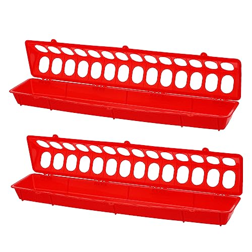 PEPLAYTAL 2 Stück Teiliges Tauben Futtertröge aus Robustem Material mit Spritz Design Langlebig Leicht zu Reinigen Geeignet für Tauben und Kleine Vögel Rot von PEPLAYTAL