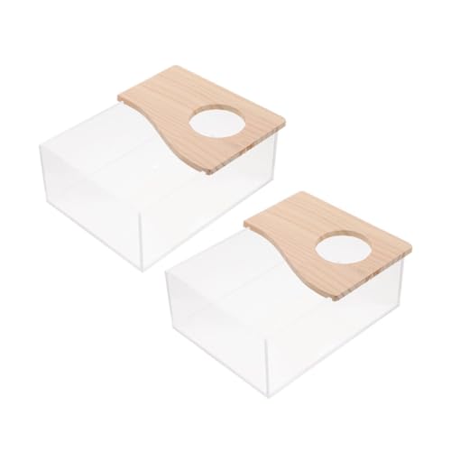 PEPLAYTAL 2 Stück Transparente Hamsterbadewanne aus mit Halbem Holzdeckel für Chinchillas Mäuse und Kleintiere Einfache Sandbadewanne für Haustiere Zuhause und Geschäft PEPLAYTAL 2 Stück Transparente Hamsterbadewanne aus mit Halbem Holzdeckel für Chinchillas Mäuse und Kleintiere Einfache Sandbadewanne für Haustiere Zuhause und Geschäft von PEPLAYTAL