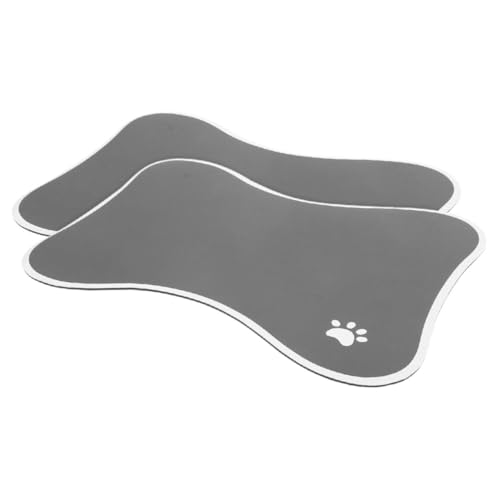 PEPLAYTAL 2 Stück rutschfeste Futtermatte für Haustiere in Knochenform Leicht zu Reinigende Futter Wassermatten für Hunde und Katzen Schützende Napfunterlage für Drinnen und Draußen Kleine von PEPLAYTAL